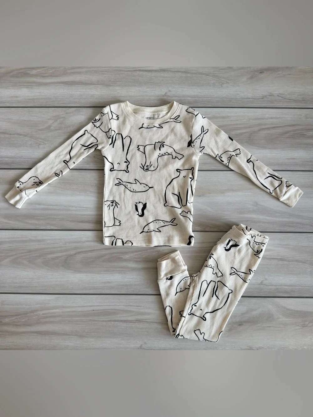 Carter's Chill Out Pajama Set Beige 4T NWOT